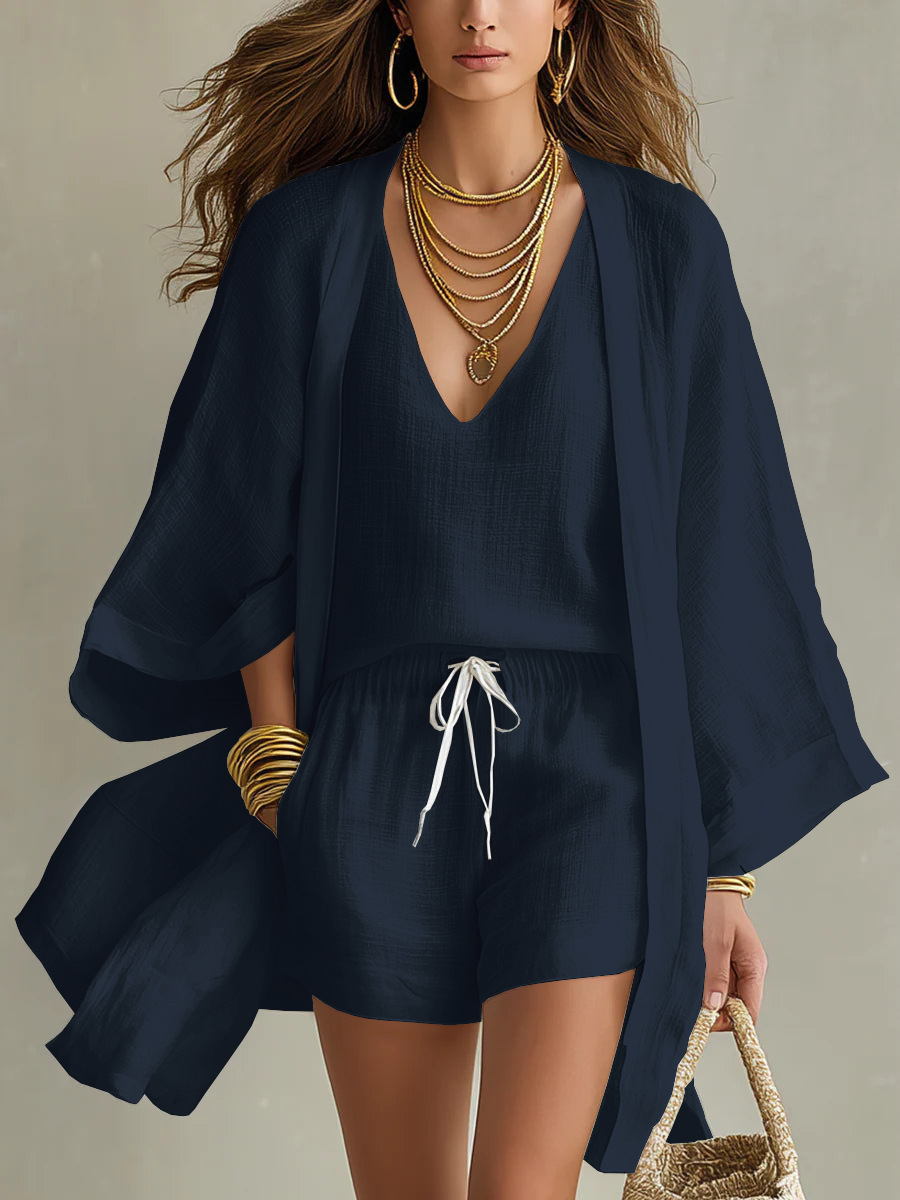Camille | Linen-Look Three-Piece Set