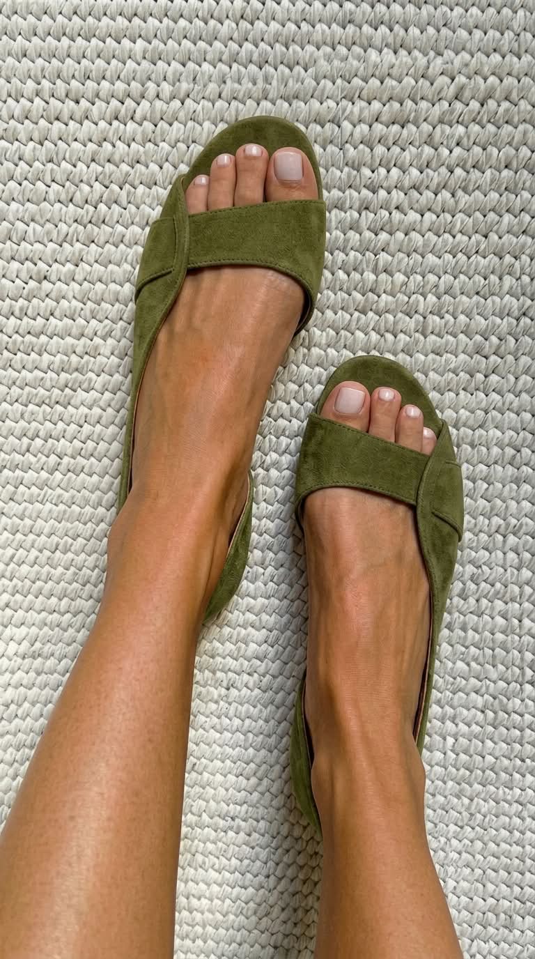 Casual Suede Backless Sandals with Low Heel and Open Toe