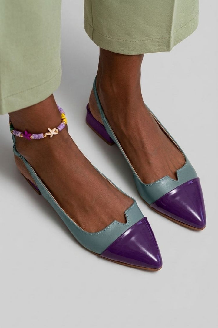 Mercedes | Slingback Cut-Out Pointed-Toe Buckle Flats