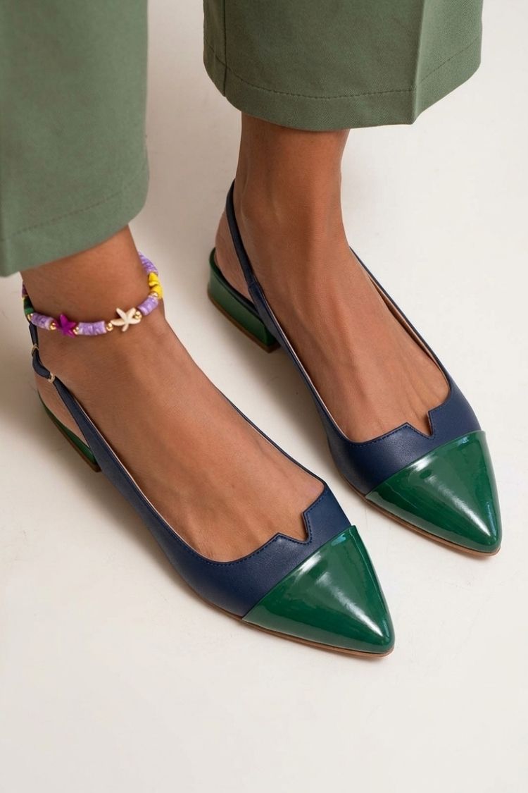Mercedes | Slingback Cut-Out Pointed-Toe Buckle Flats