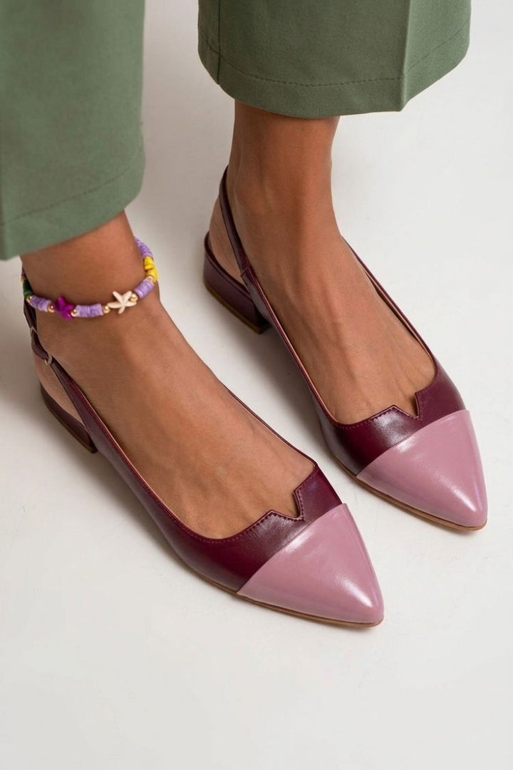 Mercedes | Slingback Cut-Out Pointed-Toe Buckle Flats