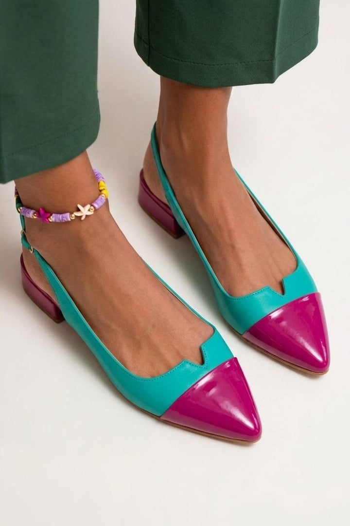 Mercedes | Slingback Cut-Out Pointed-Toe Buckle Flats