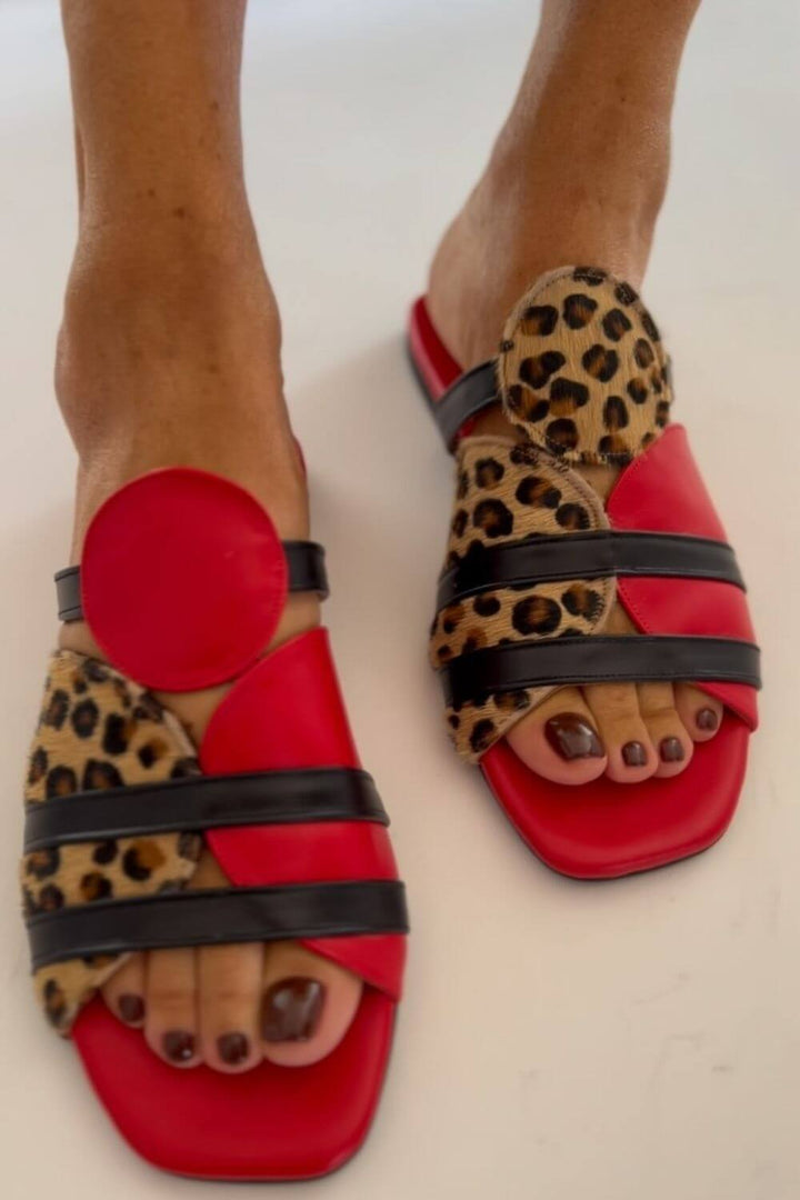 Maxine | Leopard-Print Square-Toe Mules