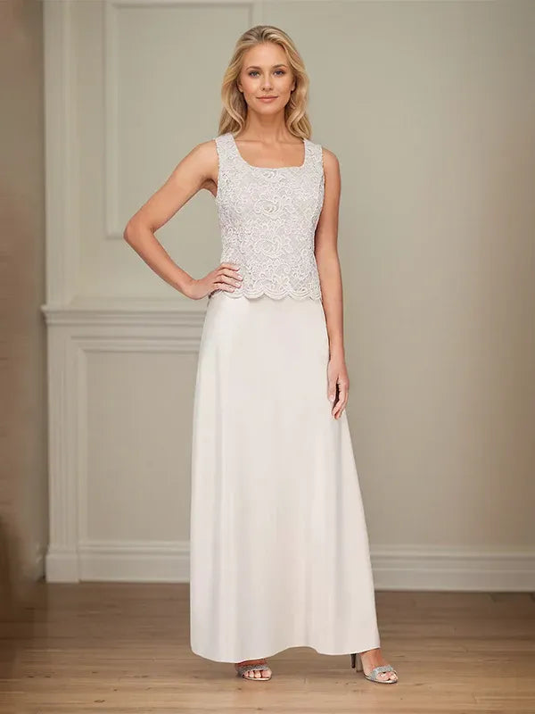 Glitter Lace and Satin Skirt Set with Open Jacket Dress