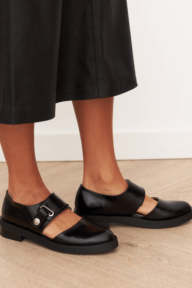 Jessamine | Slingback Cut-Out Round-Toe Solid Flats