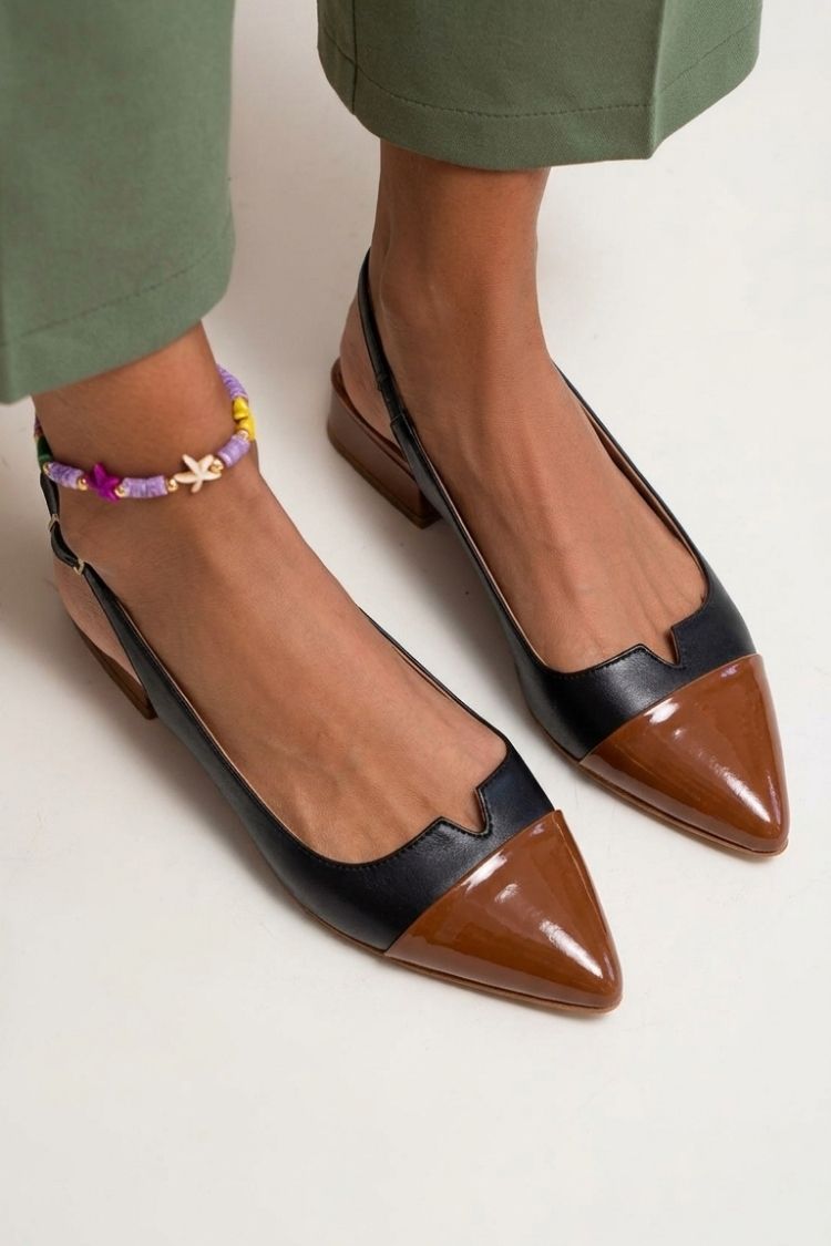 Mercedes | Slingback Cut-Out Pointed-Toe Buckle Flats