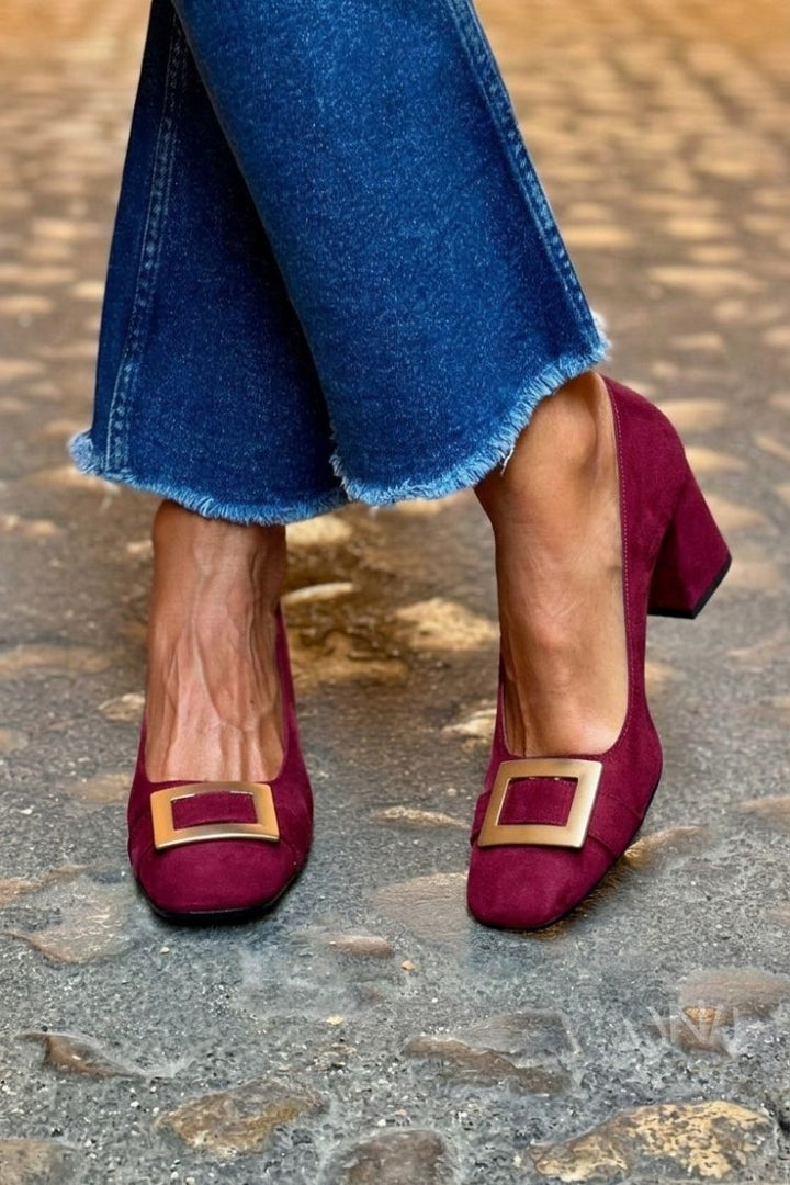 Juliette | Chunky Patchwork Square-Toe Heels