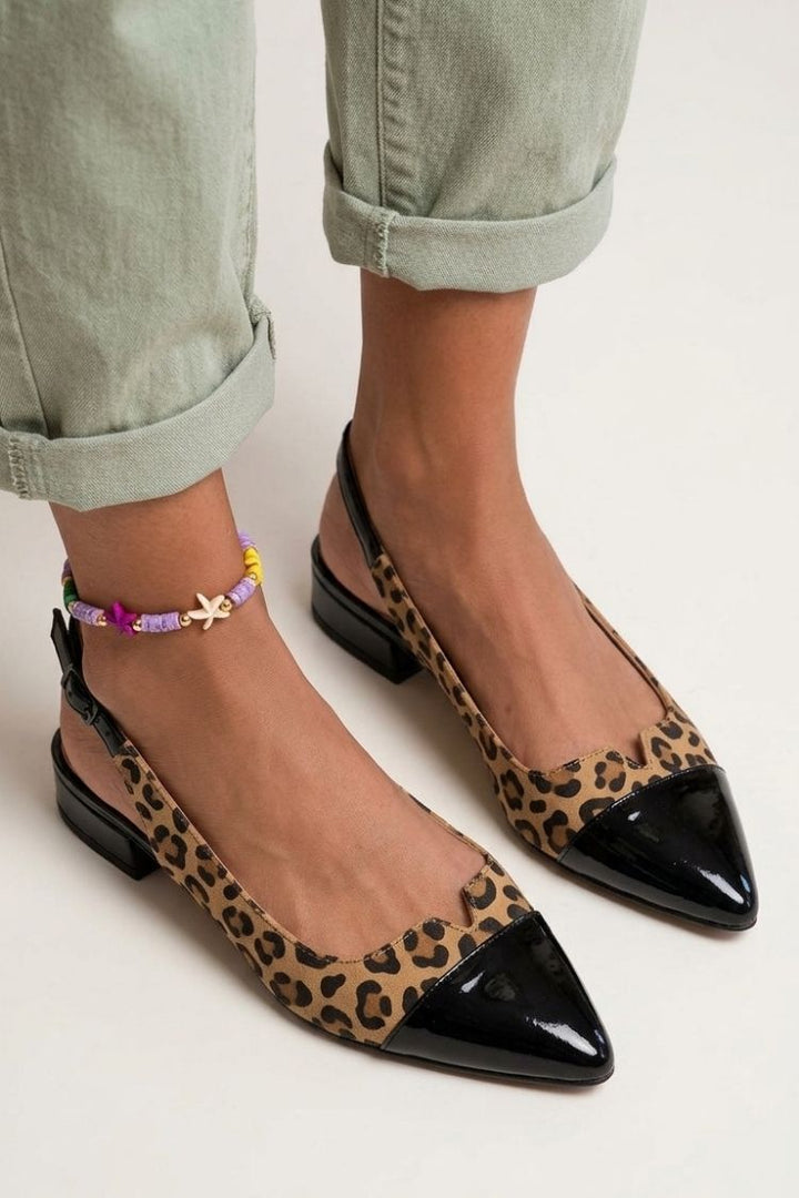 Mercedes | Slingback Cut-Out Pointed-Toe Buckle Flats