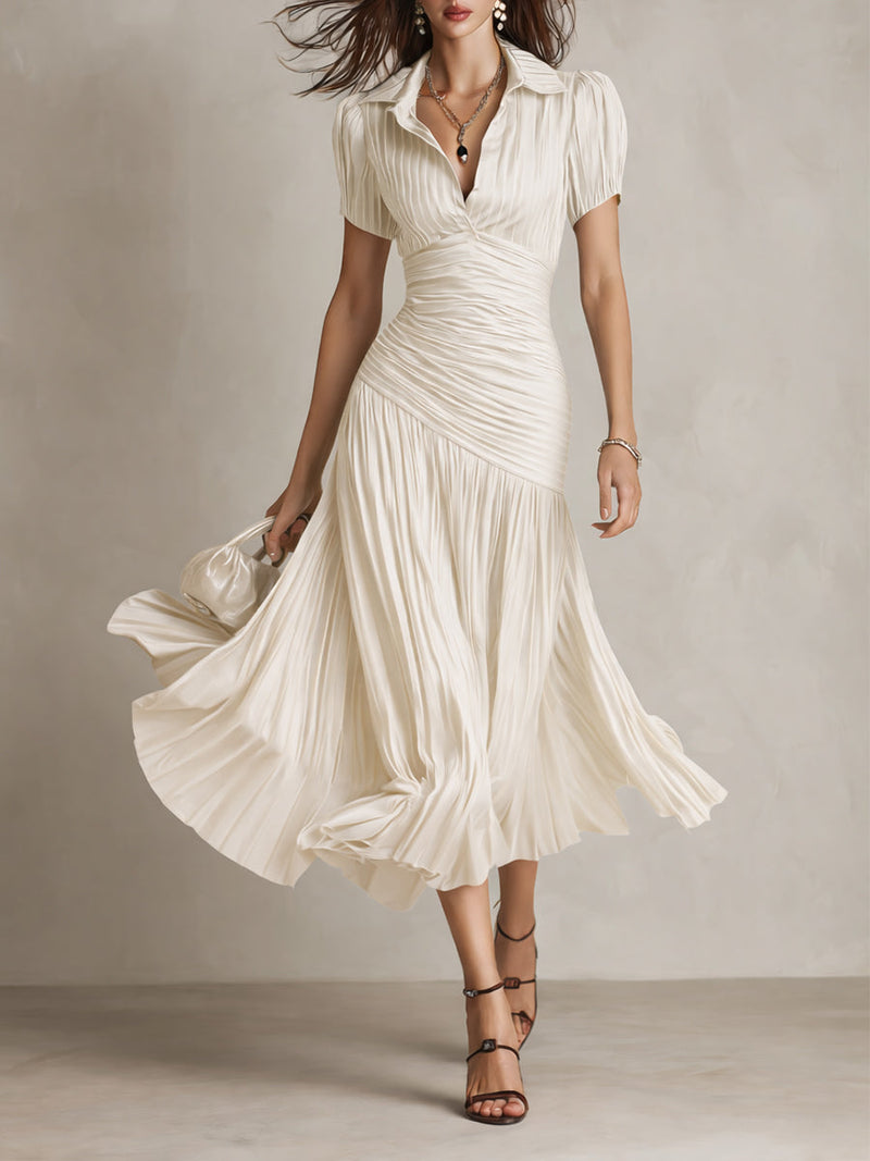 Margaux | Pleated Midi Dress