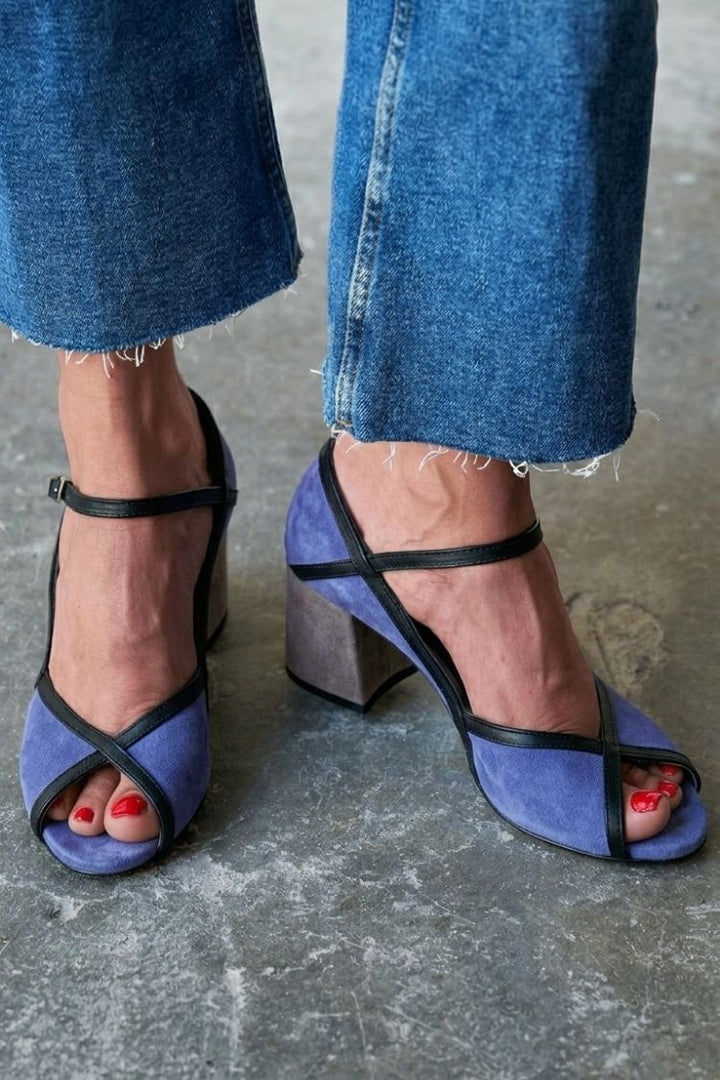 Solange | Stiletto Buckle T-Strap Heels