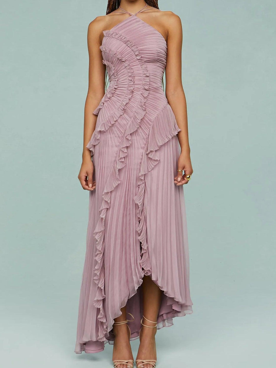 The Seraphina | Pleated Ruffle Maxi Dress