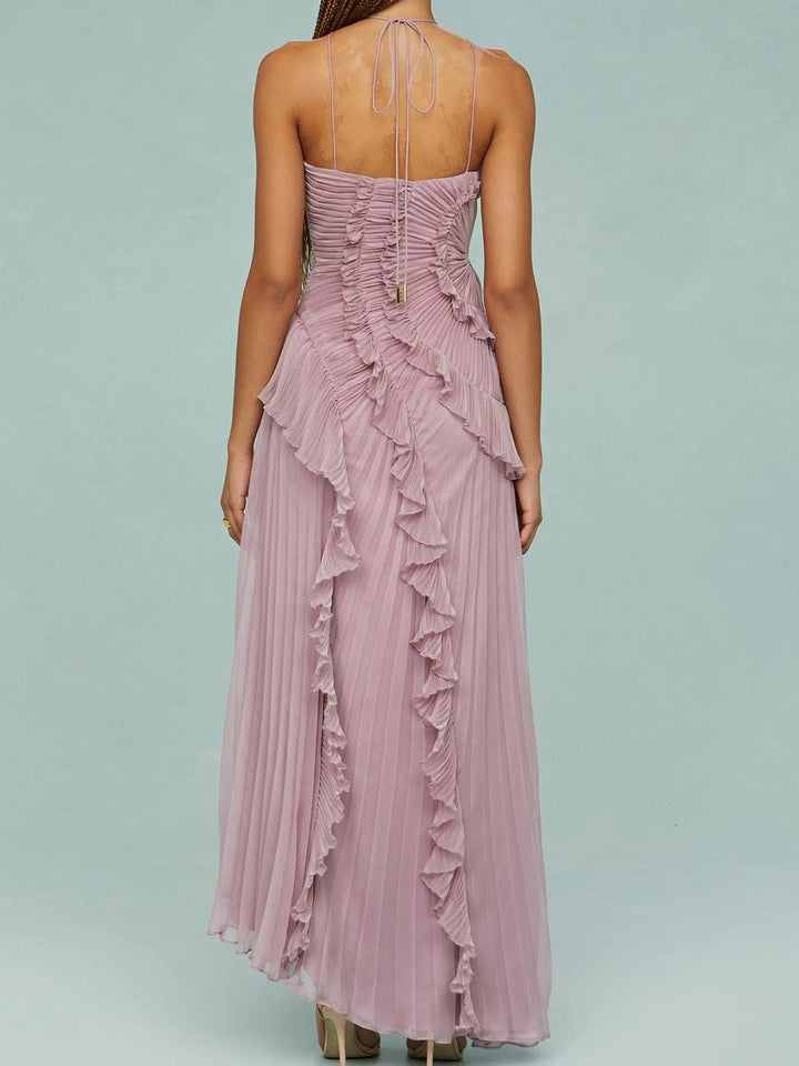 The Seraphina | Pleated Ruffle Maxi Dress