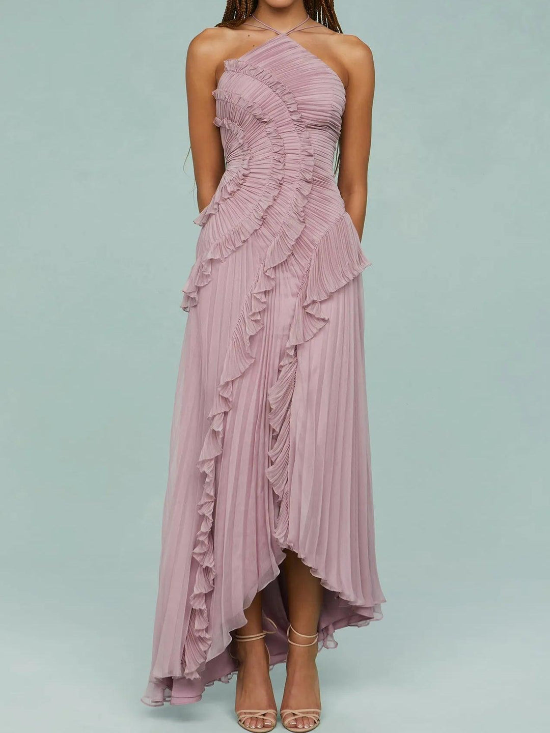 The Seraphina | Pleated Ruffle Maxi Dress