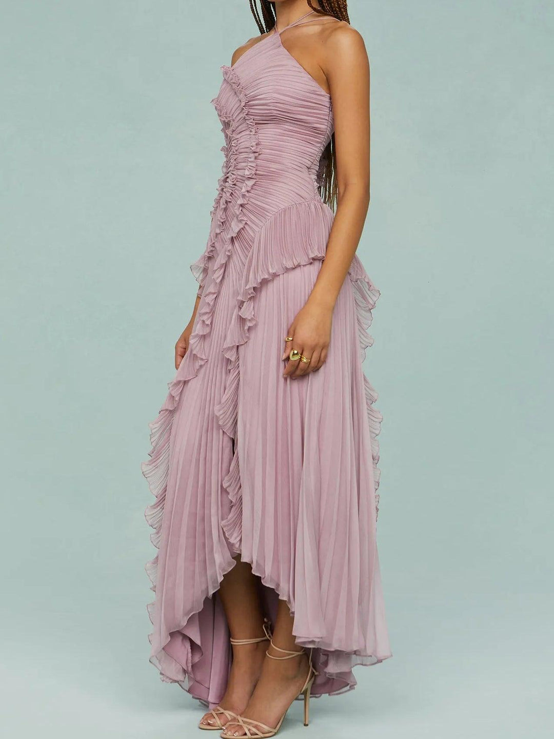 The Seraphina | Pleated Ruffle Maxi Dress
