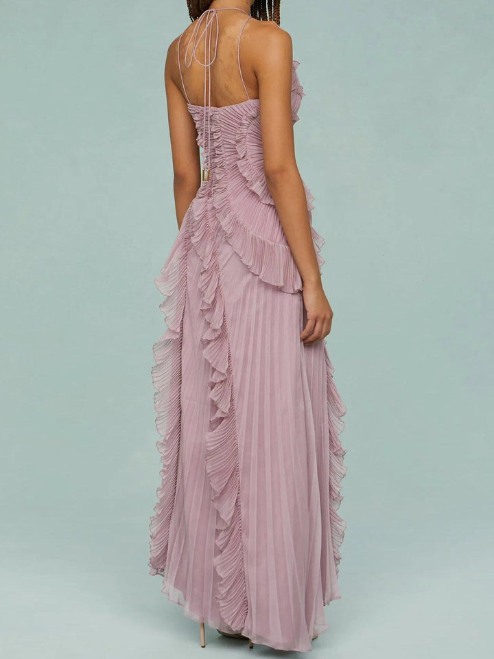 The Seraphina | Pleated Ruffle Maxi Dress