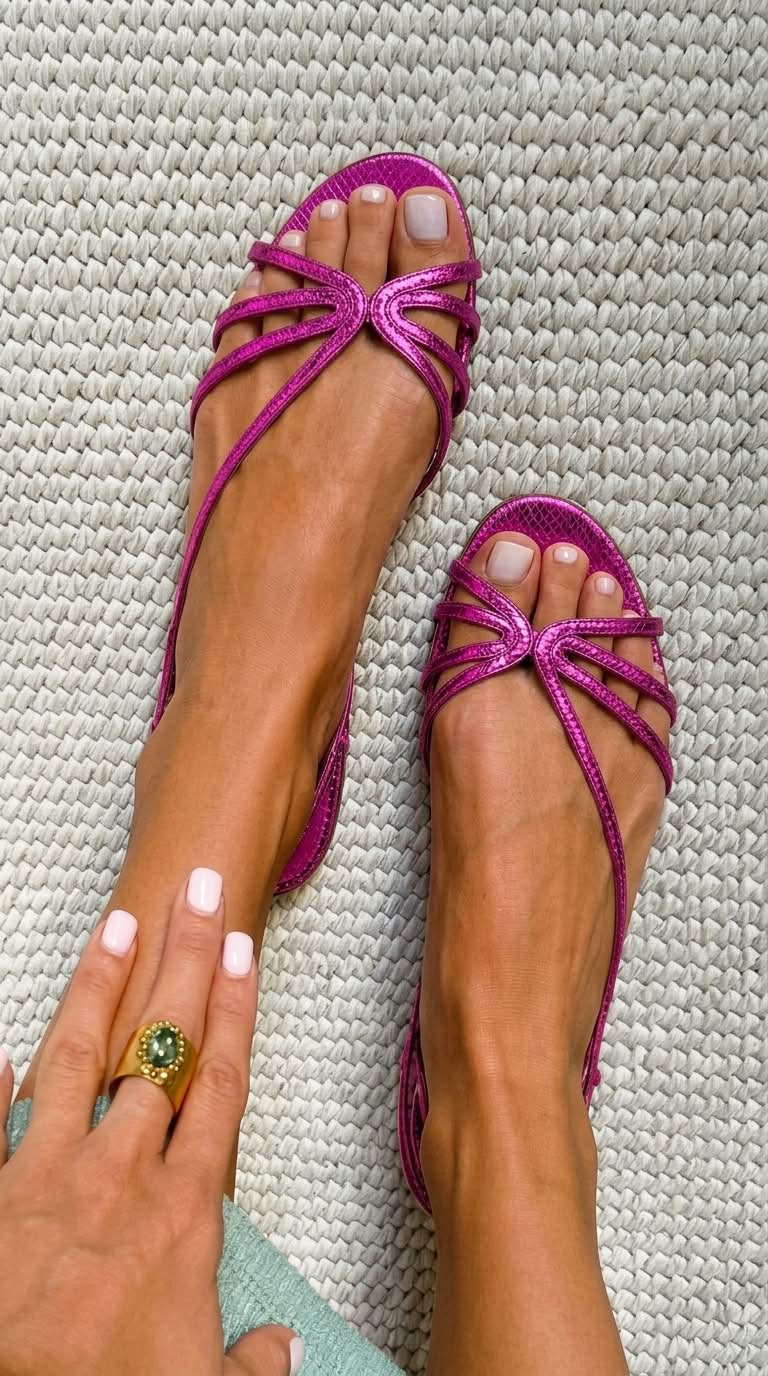 Audrey | Metallic Strappy Sandals