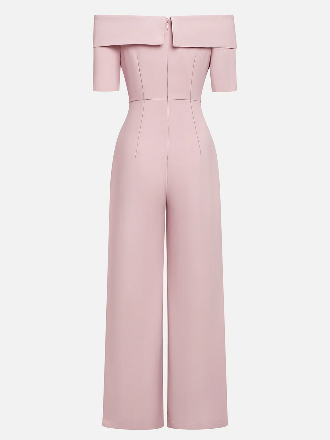 Women's Pink 3D Floral Off-Shoulder Short Sleeve Dressy Jumpsuit