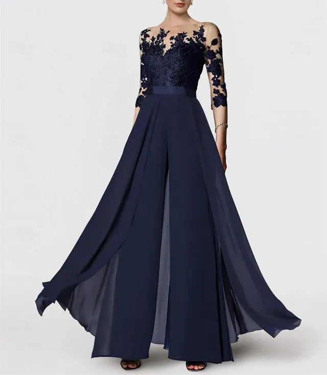 A-Line/Princess Mother of the Bride Dress with Applique Details