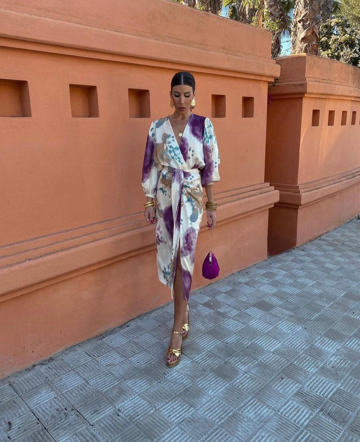 Valerie | Satin V-Neck Dress