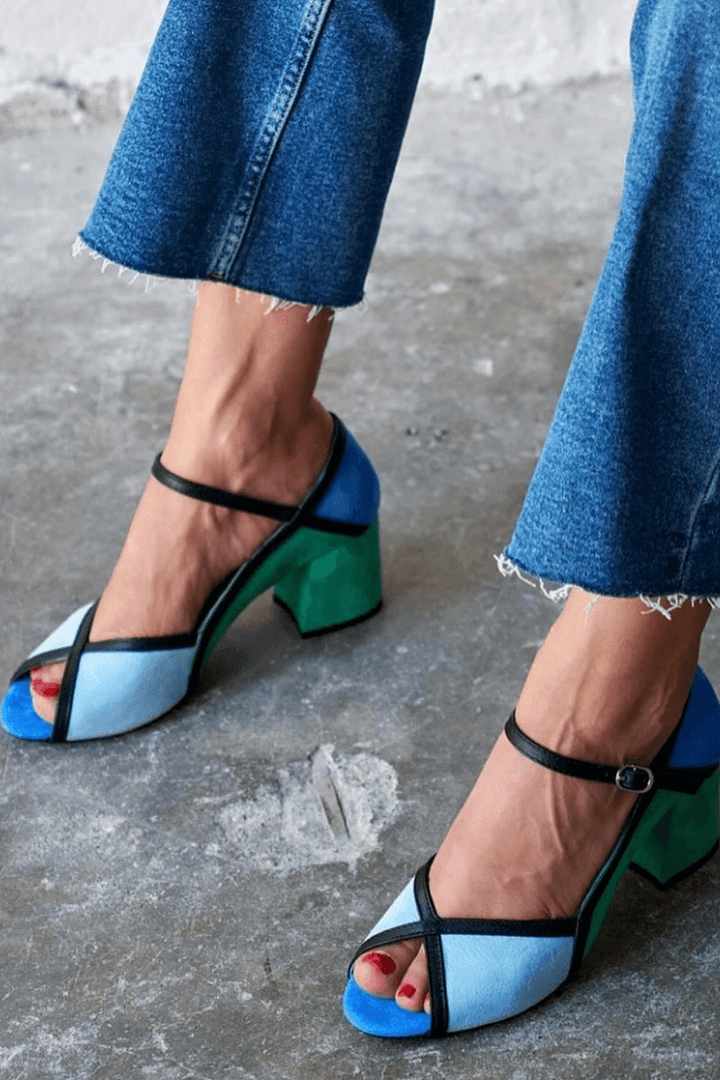 Solange | Stiletto Buckle T-Strap Heels