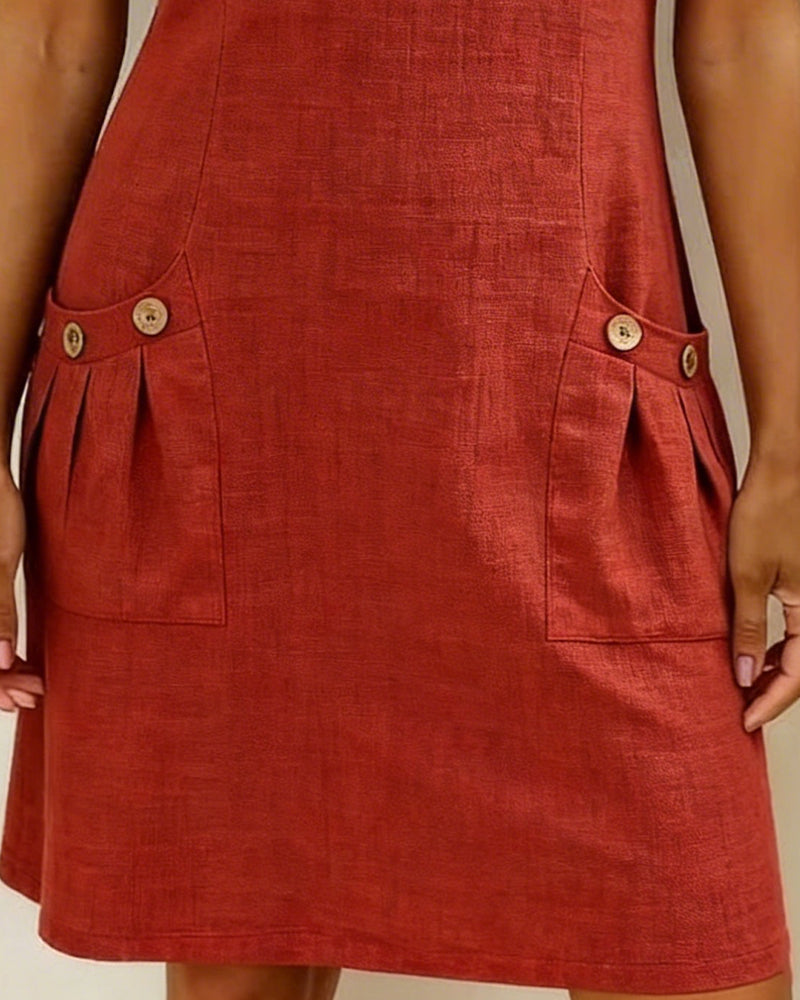 Lisa | Cotton Dress with Zipper Pocket