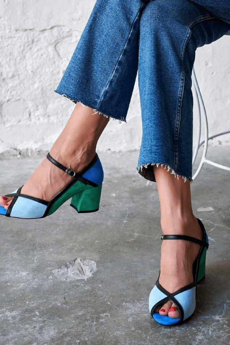 Solange | Stiletto Buckle T-Strap Heels