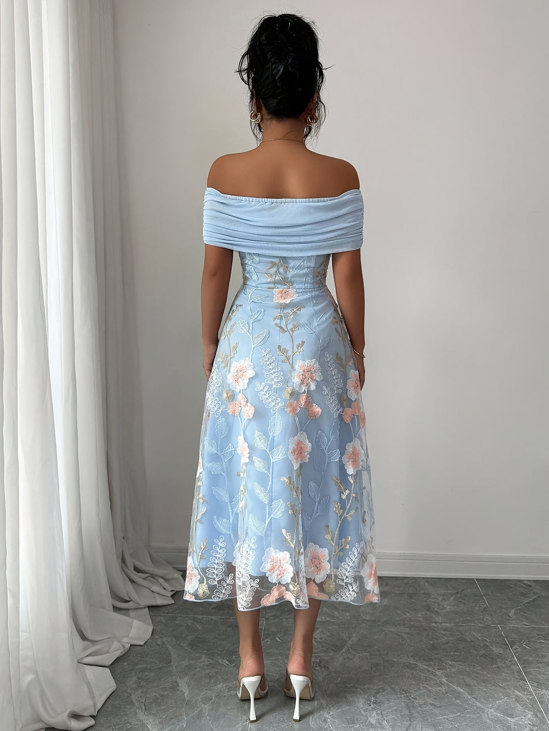 Aurelia Off-Shoulder Floral Midi Dress