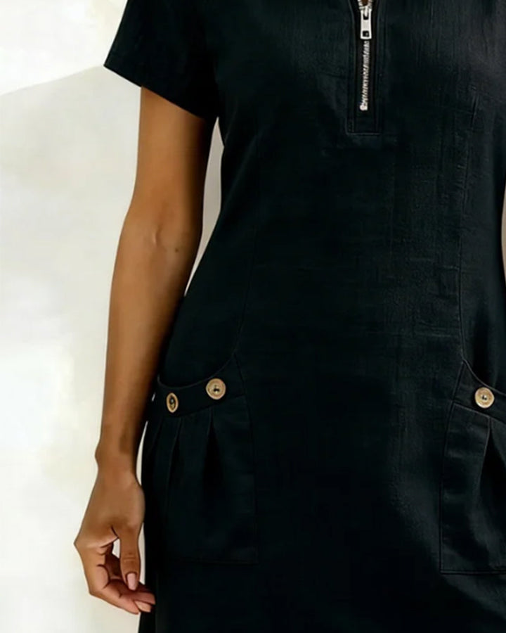 Lisa | Cotton Dress with Zipper Pocket