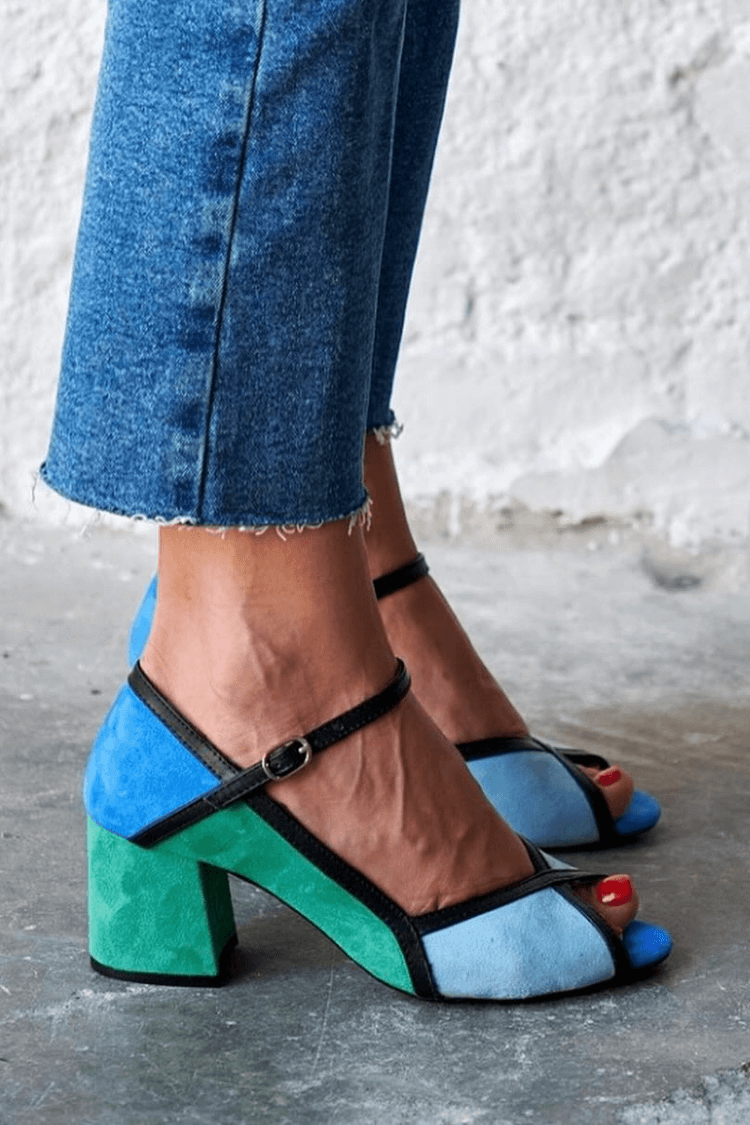 Solange | Stiletto Buckle T-Strap Heels