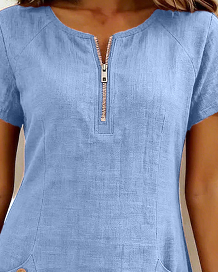 Lisa | Cotton Dress with Zipper Pocket