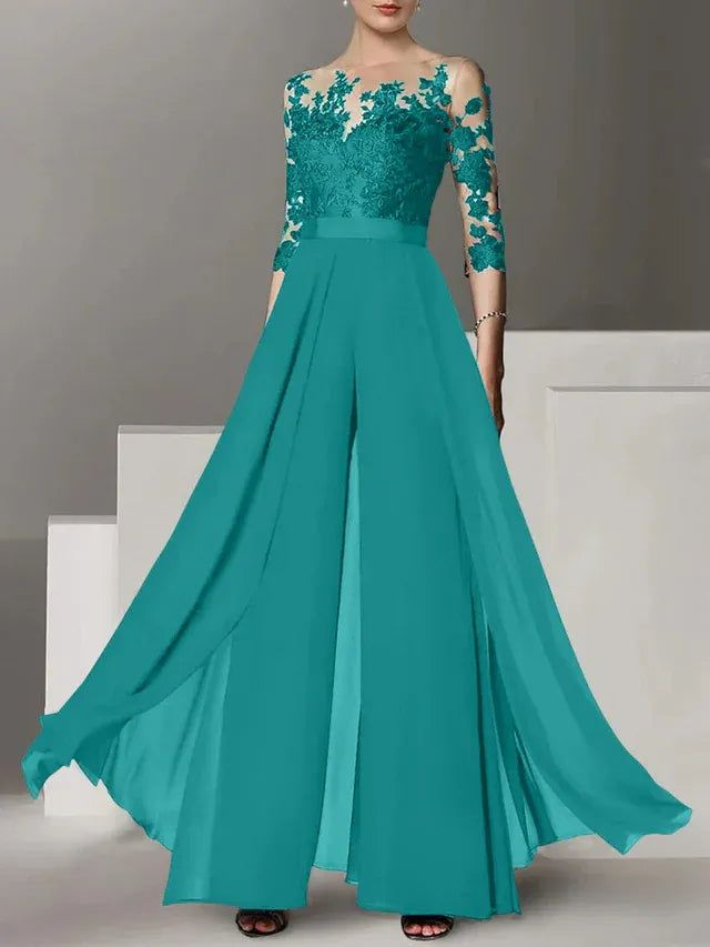 A-Line/Princess Mother of the Bride Dress with Applique Details