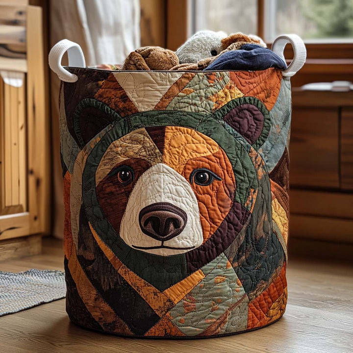 Bear Tracks Tale | Quilted Laundry Basket