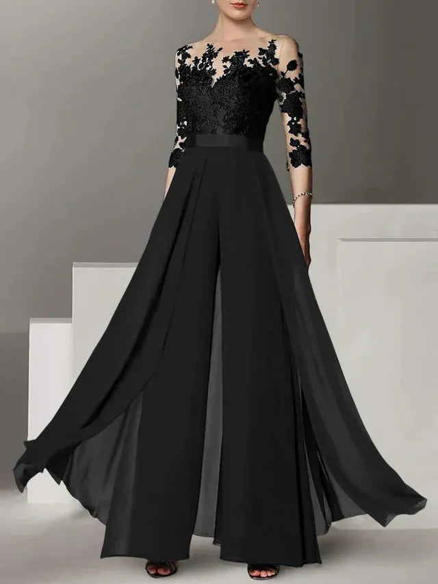 A-Line/Princess Mother of the Bride Dress with Applique Details