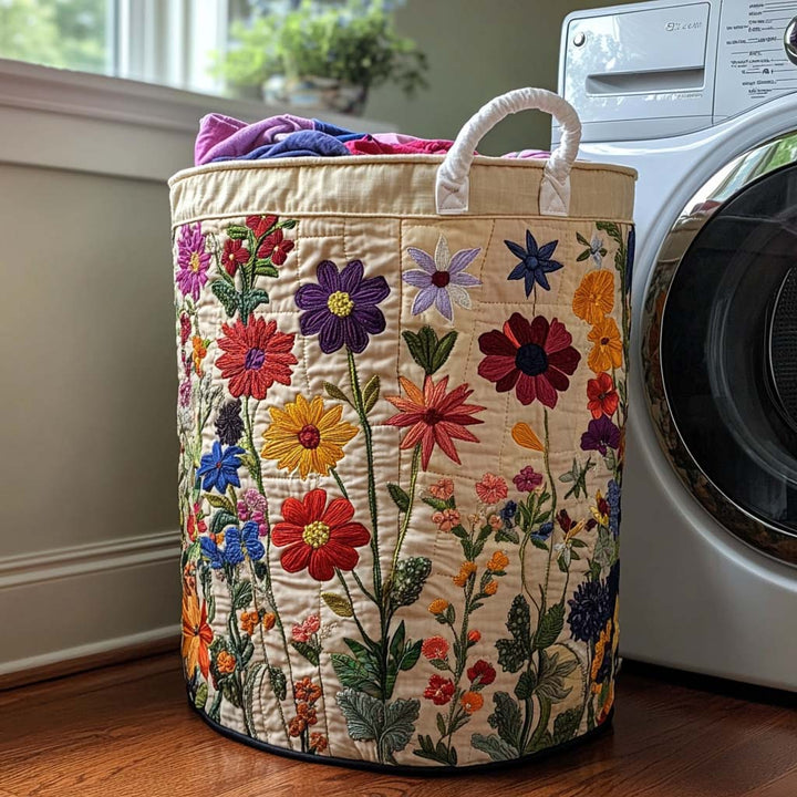 Bloom Bright | Quilted Laundry Basket