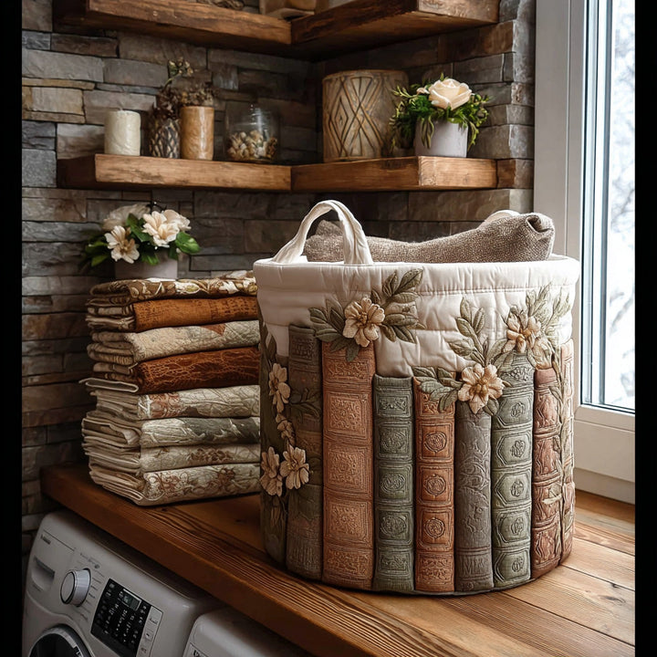 Bookish Garden | Quilted Laundry Basket