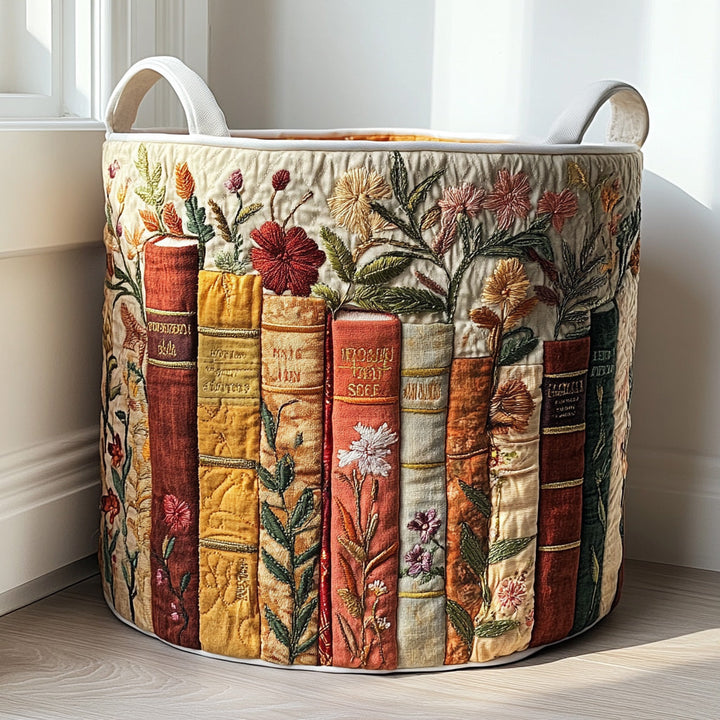 Bookish Garden | Quilted Laundry Basket