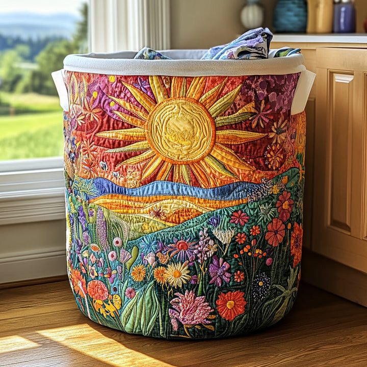 Bright Meadow | Quilted Laundry Basket