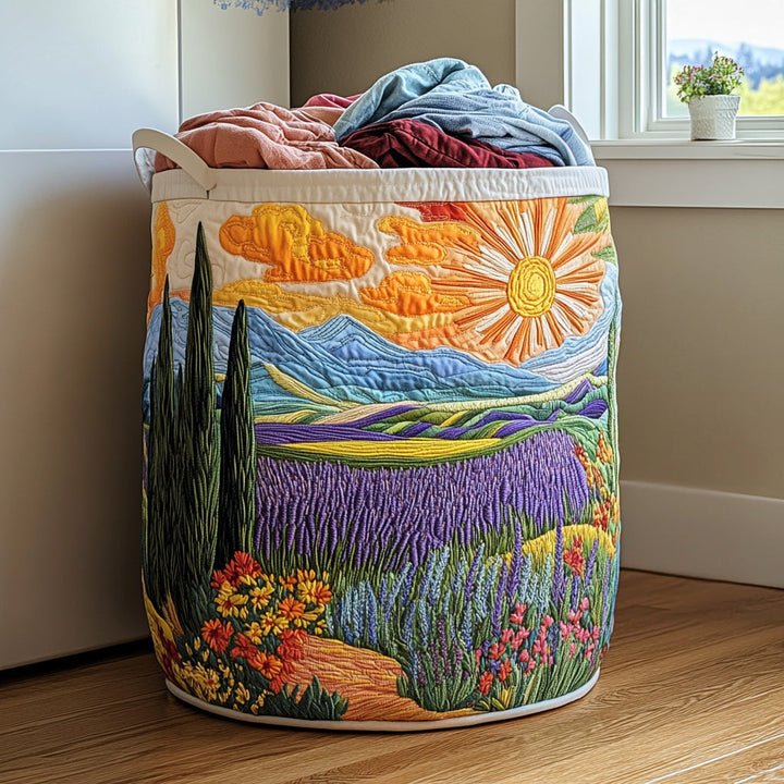 Bright Meadow | Quilted Laundry Basket
