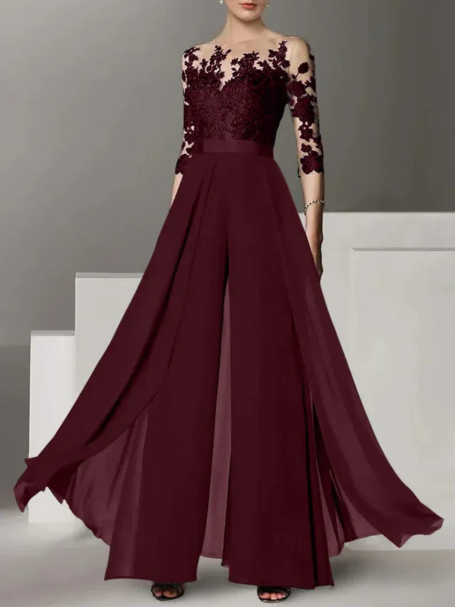 A-Line/Princess Mother of the Bride Dress with Applique Details