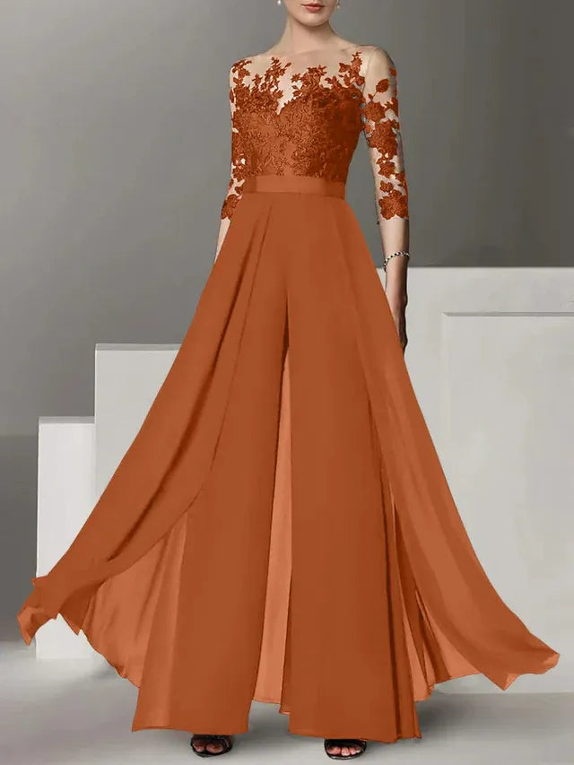 A-Line/Princess Mother of the Bride Dress with Applique Details