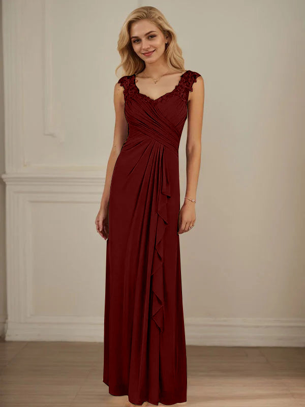 Champagne A-Line Dress with Sweetheart Neckline and Pleated Mesh Design