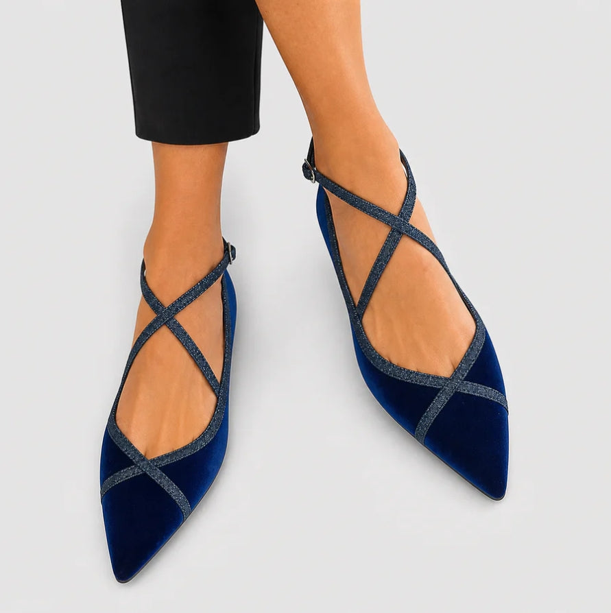 Noëlle™ | Elegant Navy Blue Moccasins