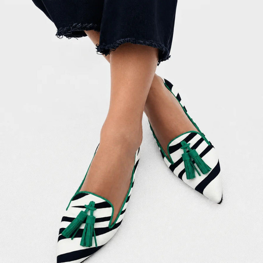 Riane™ Green Zebra Loafers
