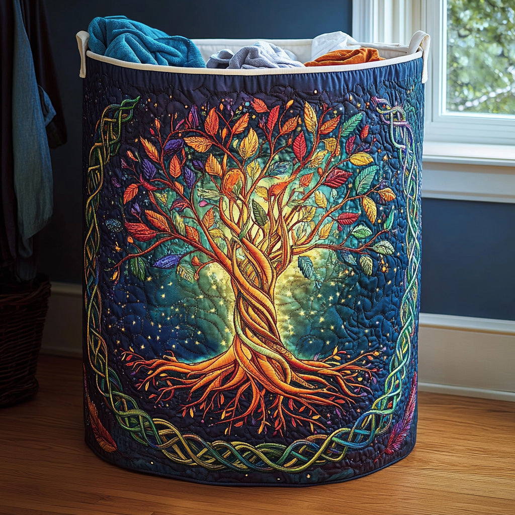 Tree of Life | Quilted Laundry Basket