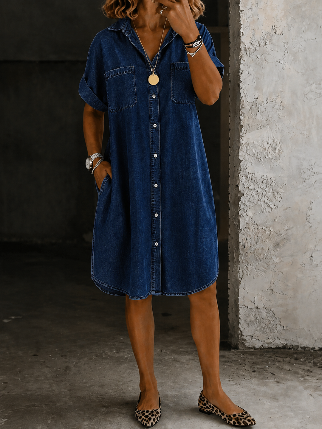 Marlowe  Timeless Denim Shirt Dress