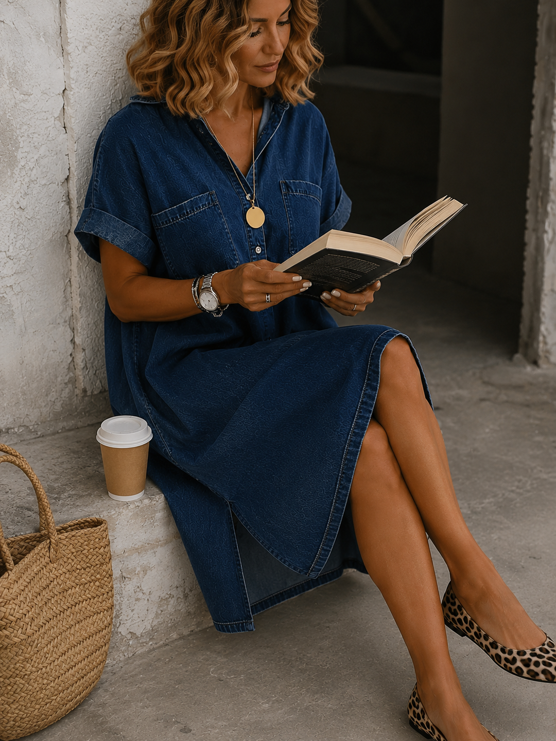 Marlowe  Timeless Denim Shirt Dress