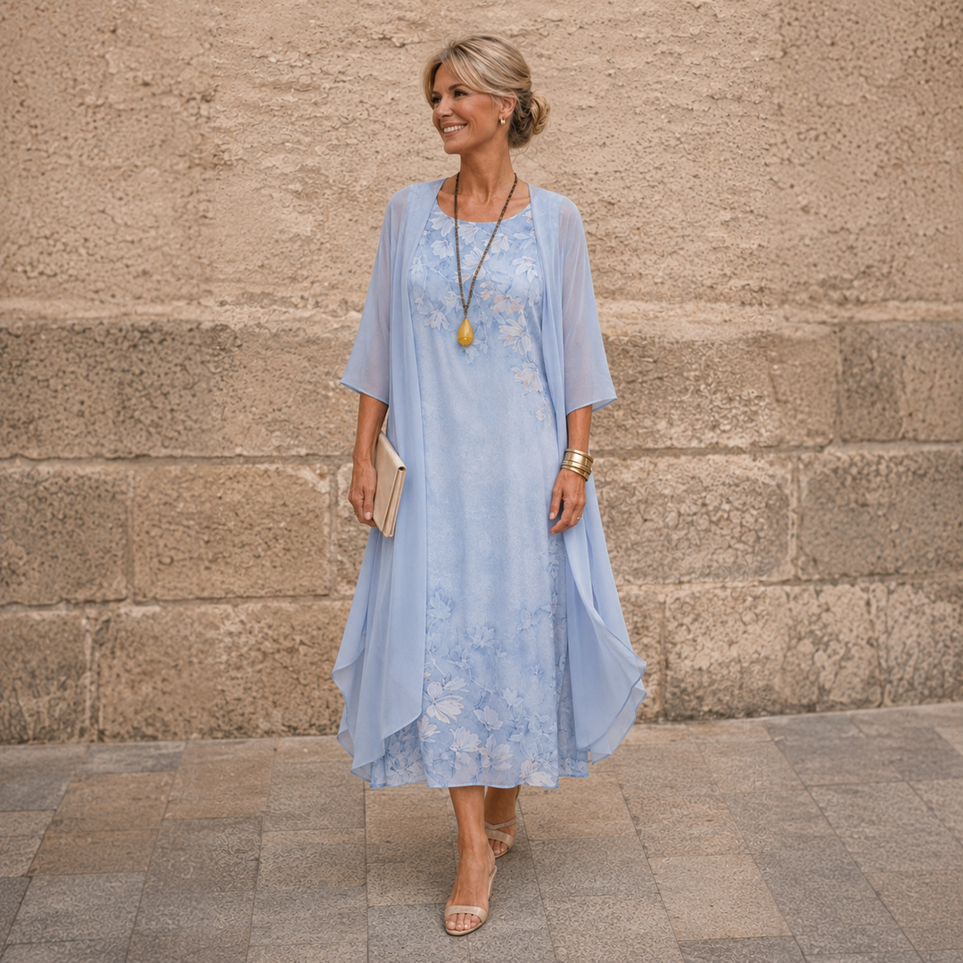 Eleanor™ | Floral Elegance Two-Piece Dress Set