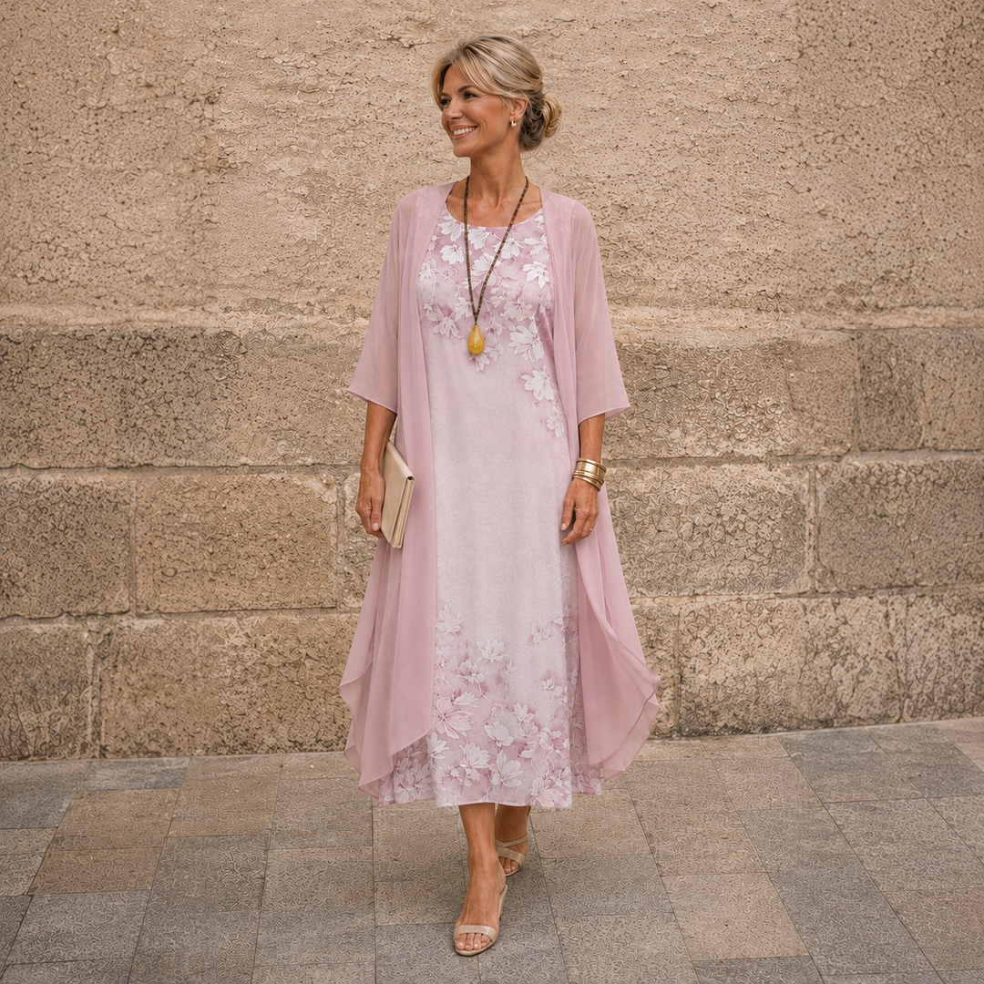 Eleanor™ | Floral Elegance Two-Piece Dress Set