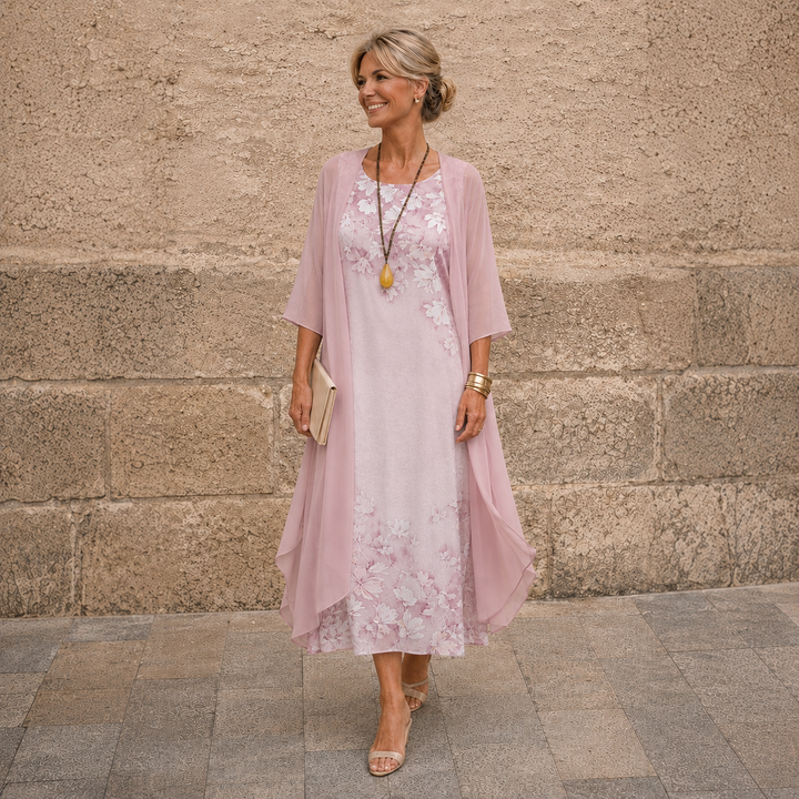 Eleanor™ | Floral Elegance Two-Piece Dress Set