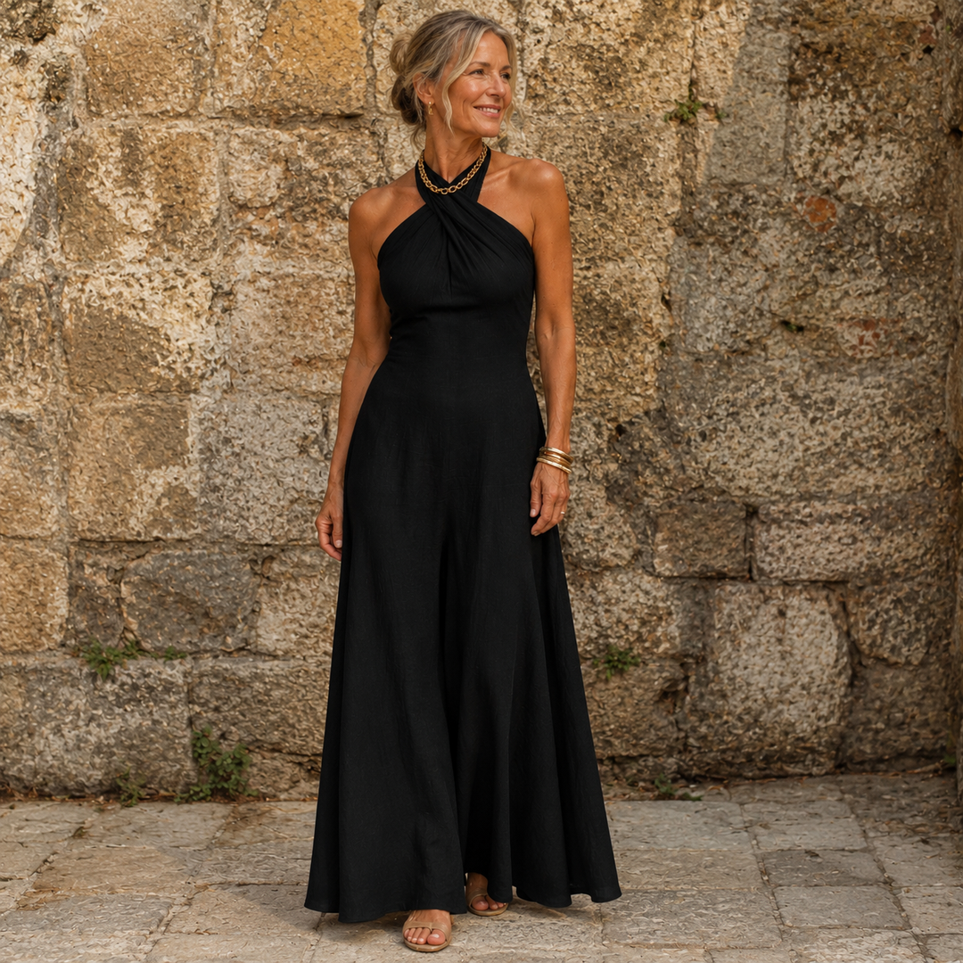 Camilla | Sleeveless Halter Maxi Dress